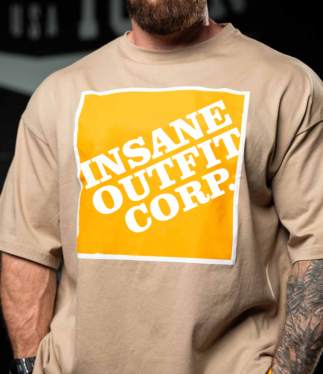 INSANE CORP TEE (BEIGE-PC/CTN) (OSFT)