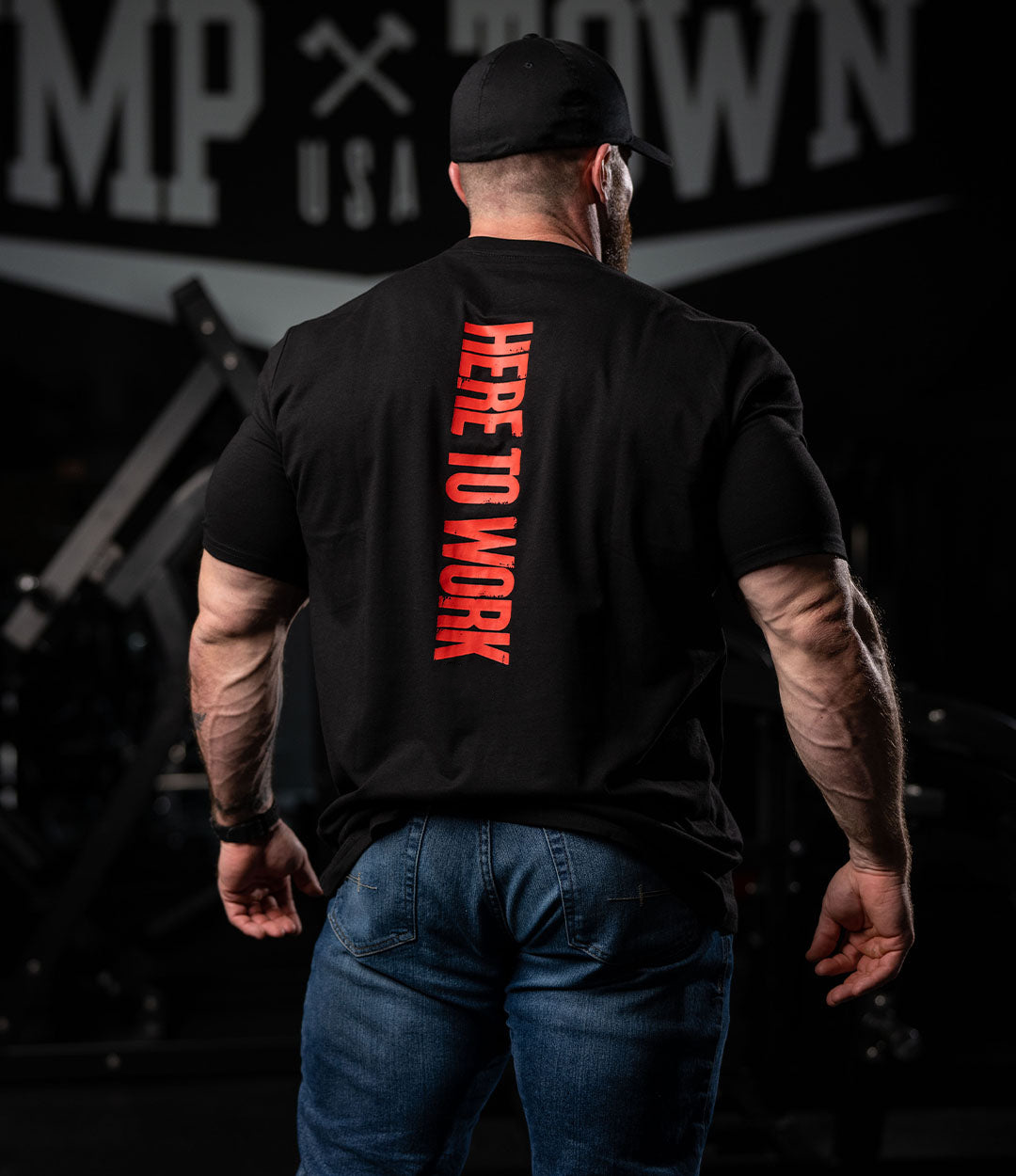 HERE TO WORK TEE (BLK-REG)