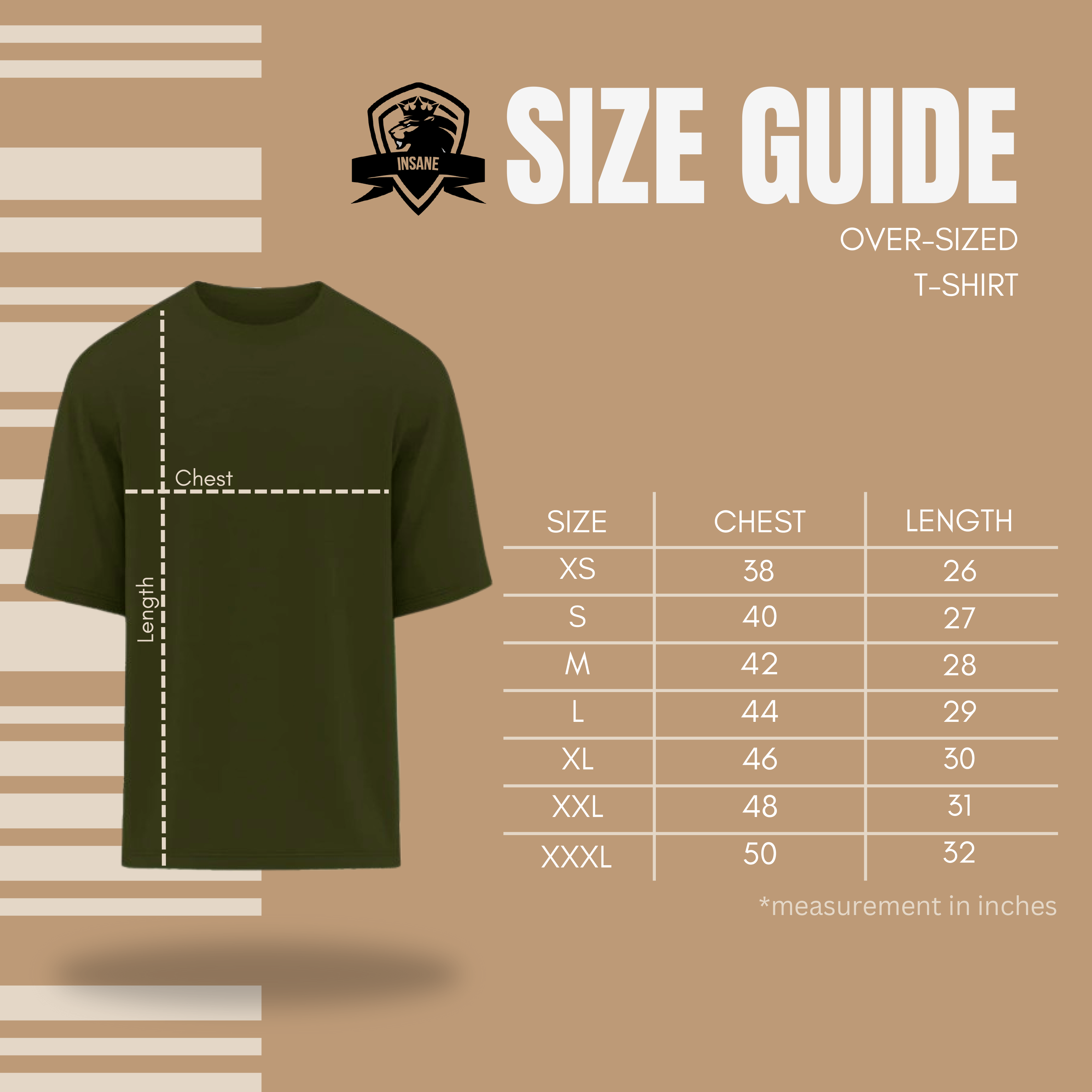 INSANE CORP TEE (BEIGE-PC/CTN) (OSFT)