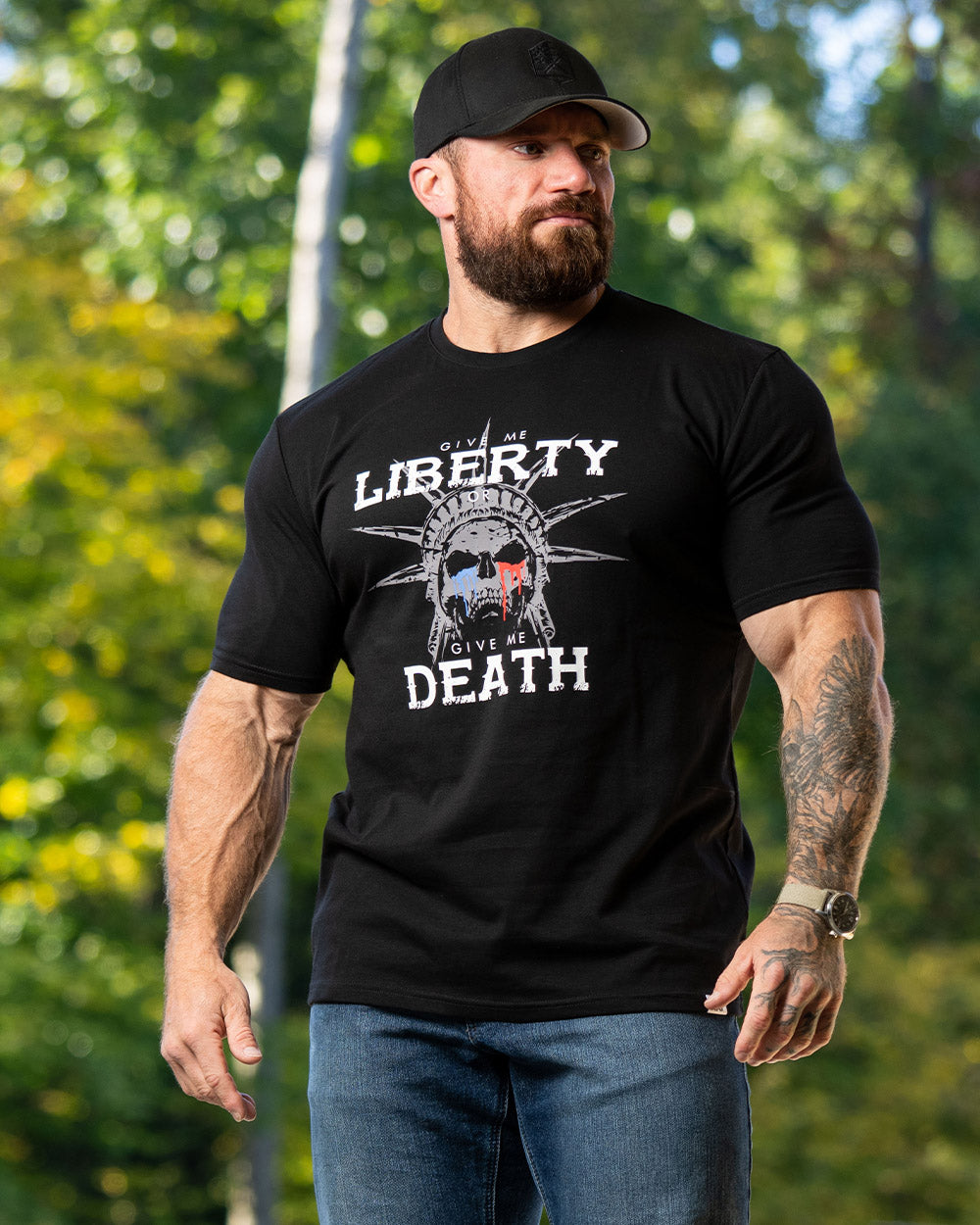 LIBERTY OR DEATH TEE (BLK-REG)